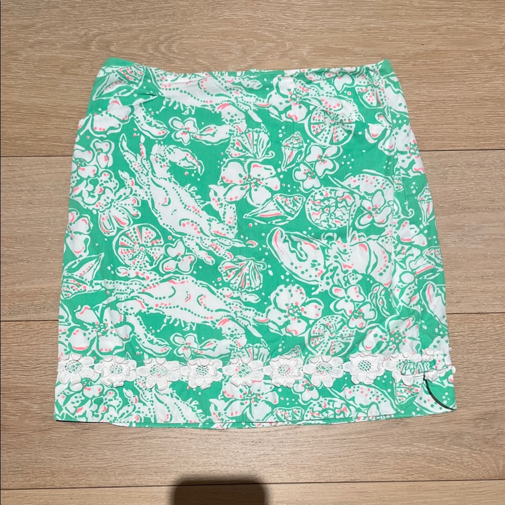 Lilly Pulitzer Green Floral Mini Skirt